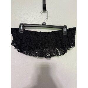 Mossimo Bikini top Black with Lace Ruffle Strapless womans XL